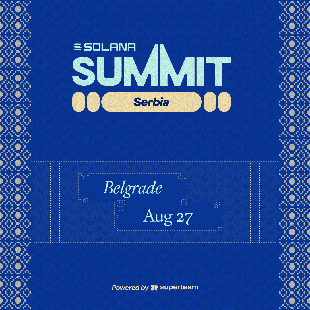 Solana Summit Belgrade, Aug 27, 2026