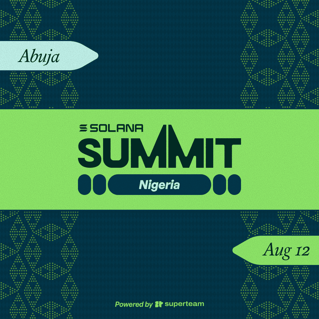 Solana Summit Lagos, Aug 12, 2026