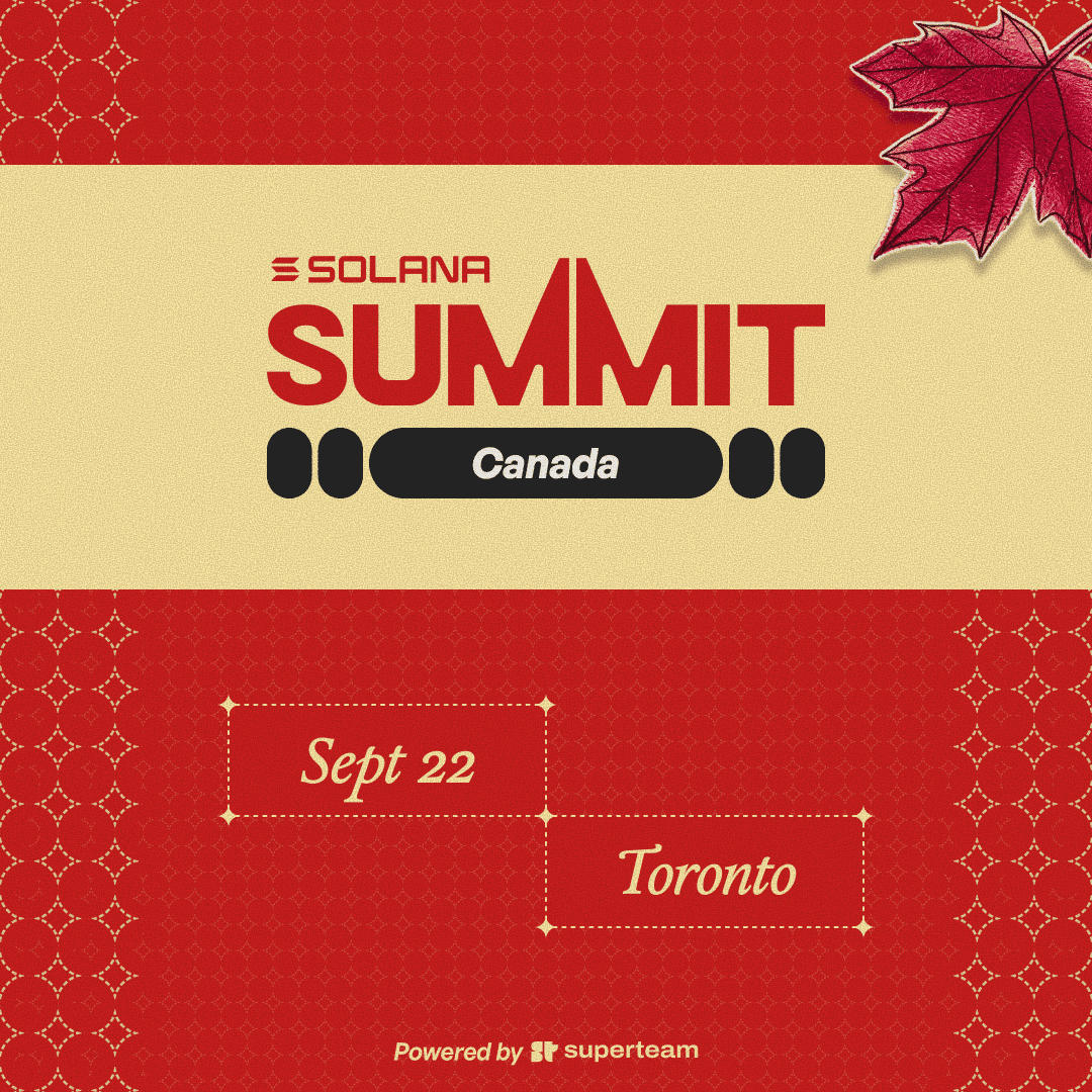 Solana Summit Toronto, Sep 22, 2026